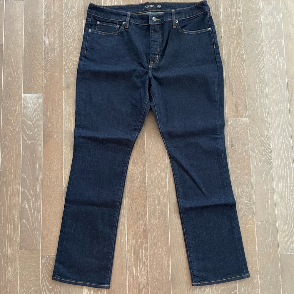 Lauren Ralph Lauren Women's Straight Leg Jeans in Dark Blue